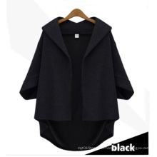 Manteau de poncho japonais populaire de haute qualité, V-Neck Batwing Loose Warm Ladies Cape Coat